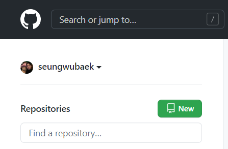 Github create new repository button